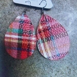 Plaid Teardrop Earrings